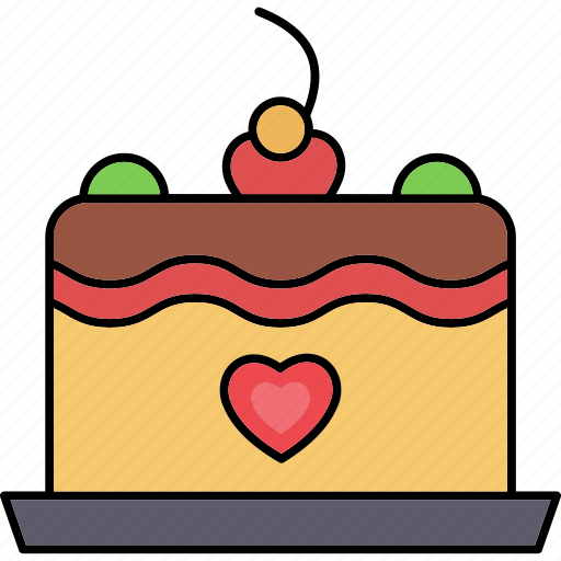Valentines day cake, cake, dessert, sweet, food, valentines day, romantic icon - Download on Iconfinder