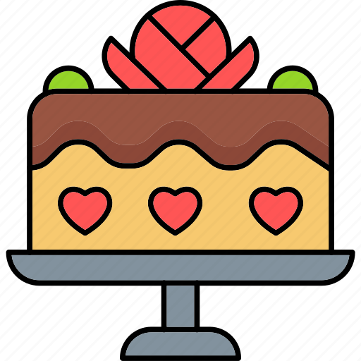 Valentines day cake, cake, dessert, sweet, food, valentines day, romantic icon - Download on Iconfinder