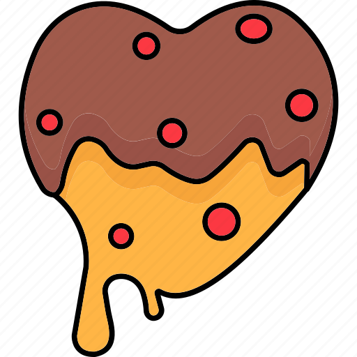 Chocolate heart, food, dripping-chocolate, chocolate-syrup, chocolate, dripping-heart, melting-heart icon - Download on Iconfinder