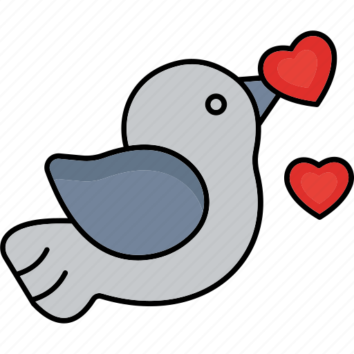 Love bird, love, bird, heart, valentine, romantic, couple icon - Download on Iconfinder