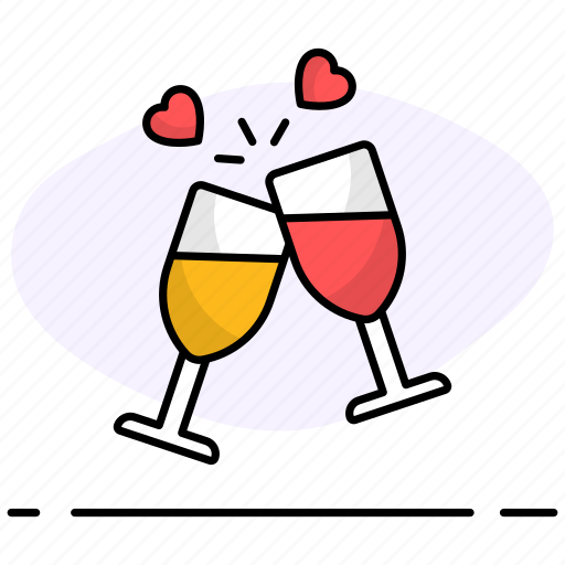 Champagne glasses, cheers, drink, celebration, party, champagne, toasting icon - Download on Iconfinder