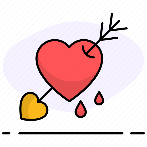 Arrow through heart, romance, relationships, heart-with-arrow, happy, romantic, woman icon - Download on Iconfinder
