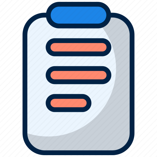 Clipboard, document, list, checklist, report, paper, file icon - Download on Iconfinder