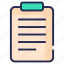 clipboard, document, checklist, report, paper, file, business, task 
