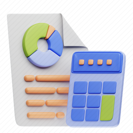 Accounting, money, business, calculation, math 3D illustration - Download on Iconfinder