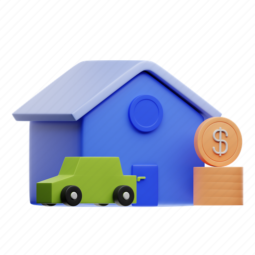 Assets, house, liability, protect, property, real estate, building 3D illustration - Download on Iconfinder