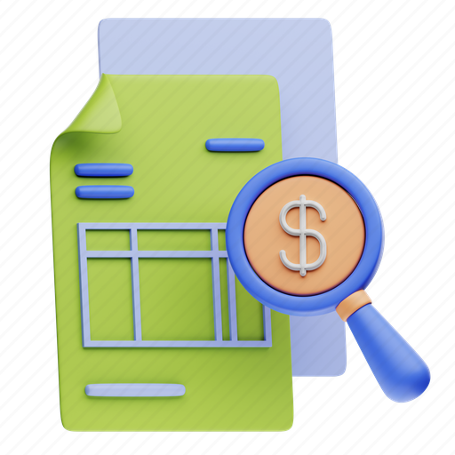Auditing, report, finance, analytics, statistics, business 3D illustration - Download on Iconfinder