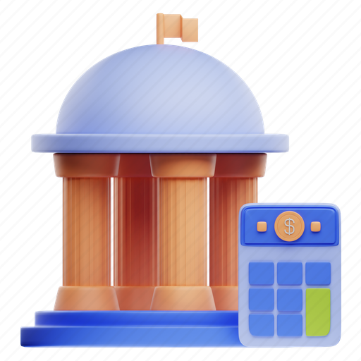 Governmental, accounting, calculator, banking, finance, money 3D illustration - Download on Iconfinder