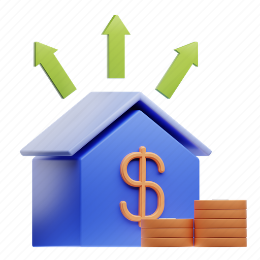Liabilities, home, money, coins, cash, estate 3D illustration - Download on Iconfinder