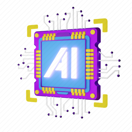 Ai, chip, microchip, artificial intelligence, cpu, processor 3D illustration - Download on Iconfinder