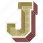 3d alphabet, 3d letter, alphabet letter j, capital letter j, j 