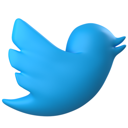 App, twitter, logo, tweet, bird, animal, social media 3D illustration - Free download