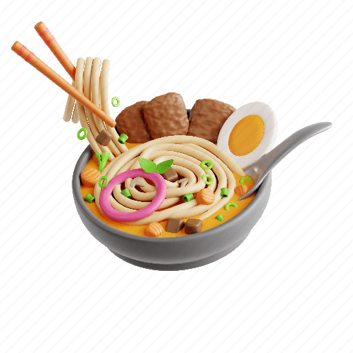 Fish noodle soup, traditional food, asian food 3D illustration - Download on Iconfinder
