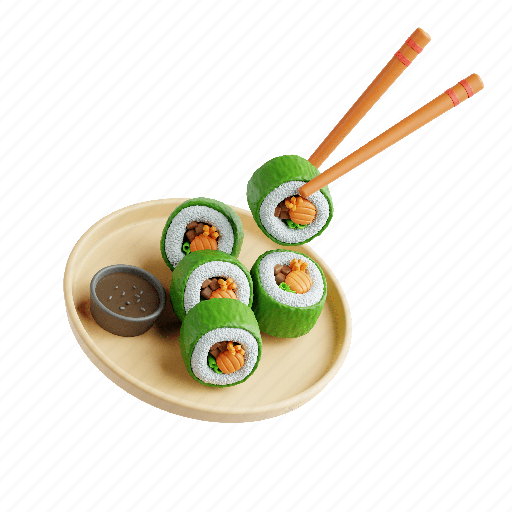 Futomaki, roll, japanese food, traditional food 3D illustration - Download on Iconfinder