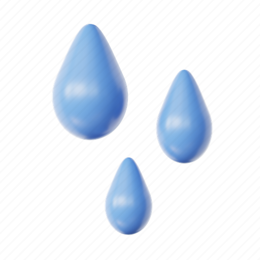 Raindrop, droplets, water droplets, water 3D illustration - Download on Iconfinder
