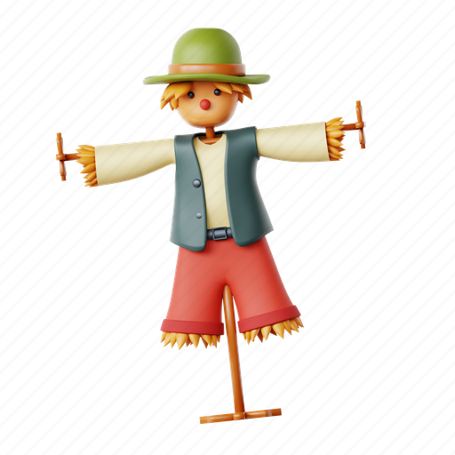 Scarecrow, halloween, farming, scarry, character 3D illustration - Download on Iconfinder