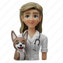 female, veterinarian, professions, professional, person, profile, avatar 