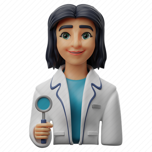 Female, dentist, professions, professional, person, profile, avatar 3D illustration - Download on Iconfinder