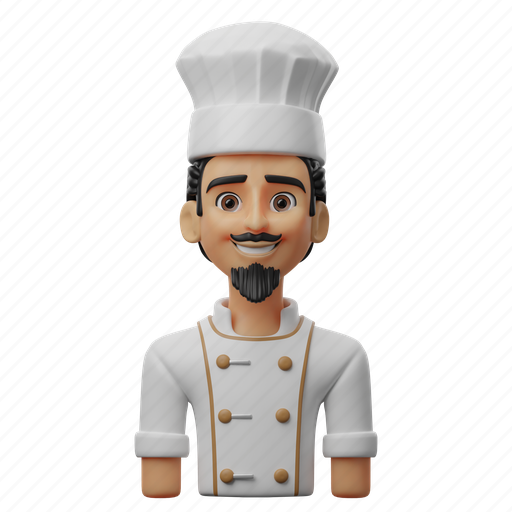Male, chef, professions, professional, person, profile, avatar 3D illustration - Download on Iconfinder