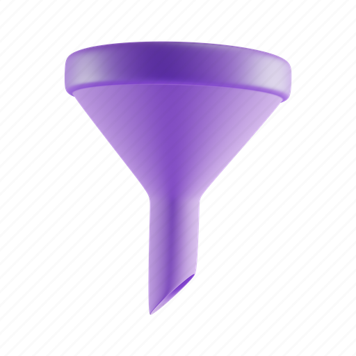 Funnel, sales, marketing, filter, conversion, sales funnel 3D illustration - Download on Iconfinder