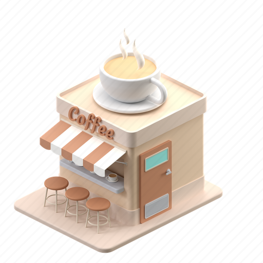 Cafe, coffee, espresso, cappuccino, beverage, machine, drink 3D illustration - Download on Iconfinder