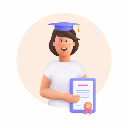 Diploma, certificate, education, achievement, certification, graduate, graduation 3D illustration - Download on Iconfinder