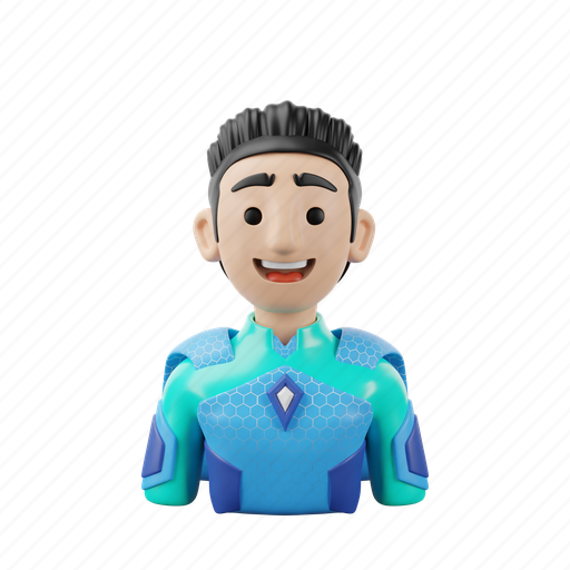Superhero, male, avatar, boy, human, character, super power 3D illustration - Download on Iconfinder