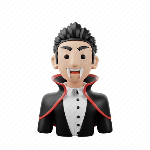 Vampire, costume, dracula, horror, halloween, spooky, scary 3D illustration - Download on Iconfinder