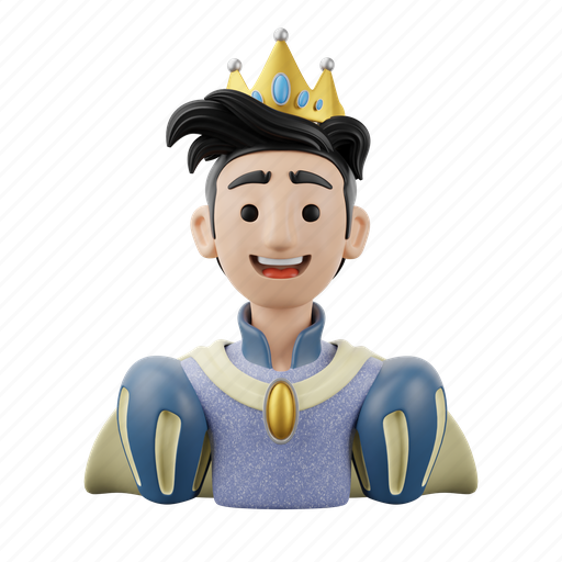 Prince, avatar, male, people, person, character, boy 3D illustration - Download on Iconfinder
