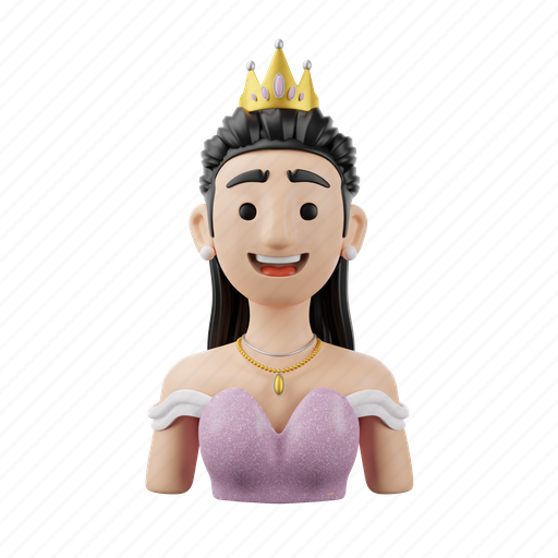 Princess, queen, character, costume, avatar, royal 3D illustration - Download on Iconfinder