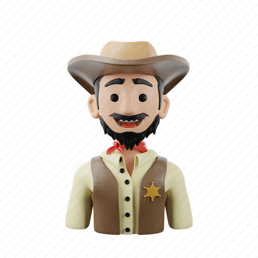 Cowboy, american, character, man, wild, west, america 3D illustration - Download on Iconfinder