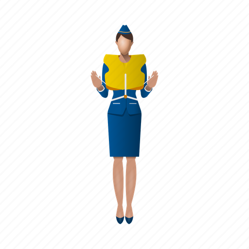 Flight, attendant, airplane, fly, air, aircraft, airport 3D illustration - Download on Iconfinder