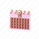 cokelat, kalender, valentine, pink, candy, sweet, chocolate, celebrate, birthday