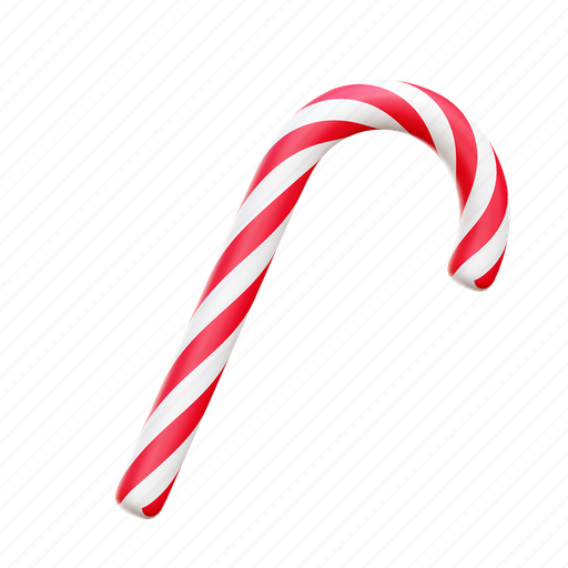 Candy cane, candy, sugar, sweets, christmas 3D illustration - Download on Iconfinder