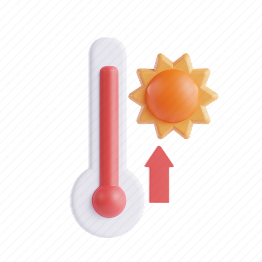Temperature, warm, weather, high 3D illustration - Download on Iconfinder