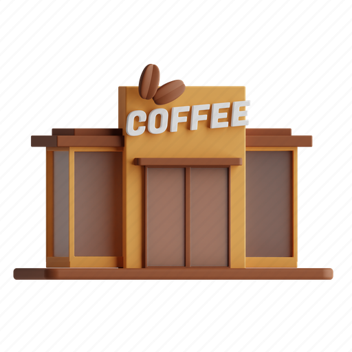 Coffee shop, building, cafe 3D illustration - Download on Iconfinder