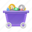 mining, results, mine, mining cart, blockchain, cryptocurrency 