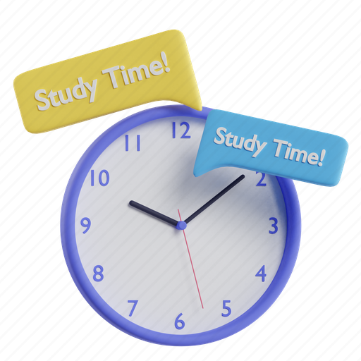 Clock, study, time, education 3D illustration - Download on Iconfinder