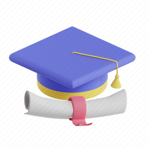 Mortarboard, graduation, student, diploma 3D illustration - Download on Iconfinder