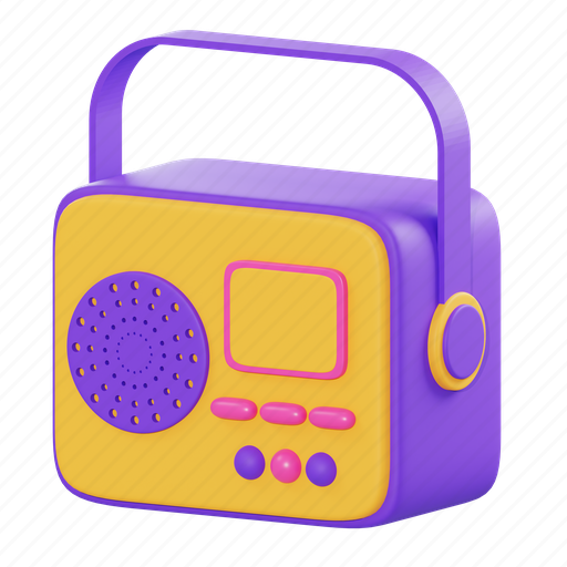 Radio, music, audio, song, speaker, technology, electronic 3D illustration - Download on Iconfinder