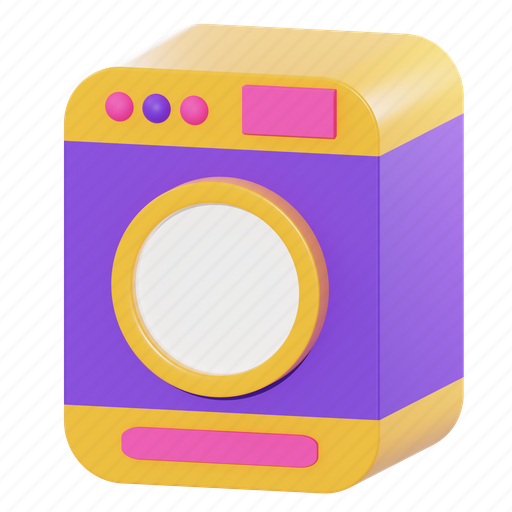 Washing, machine, laundry, technology, electronic, electricity, device 3D illustration - Download on Iconfinder