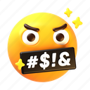 angry, face, censored, word, expression, emoji, emotion 