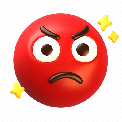 Angry, face, emoticon, emotion, emoji 3D illustration - Download on Iconfinder