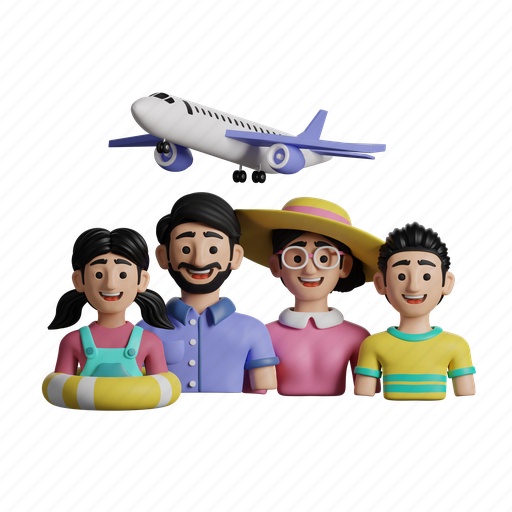 Family, vacation, father, mother, child, kid, brother 3D illustration - Download on Iconfinder