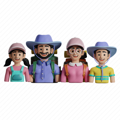 Family, adventure, mother, father, vacation 3D illustration - Download on Iconfinder