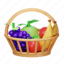 fruits, basket, cart, bag 