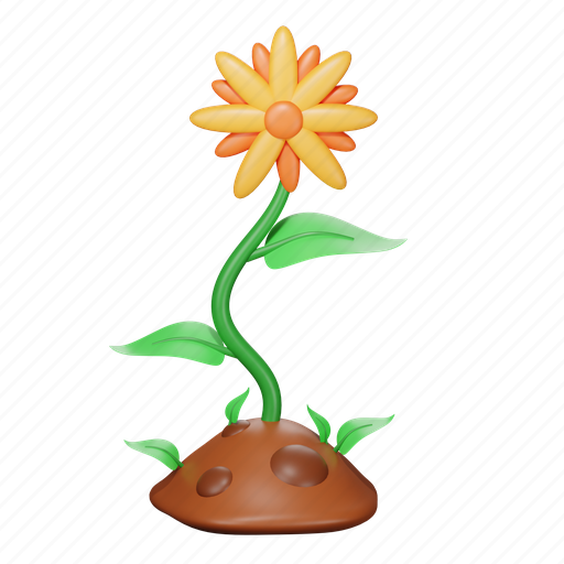 Flower, gardening, farm, spring 3D illustration - Download on Iconfinder