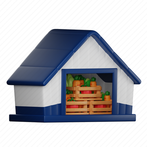 Storage, warehouse, building 3D illustration - Download on Iconfinder