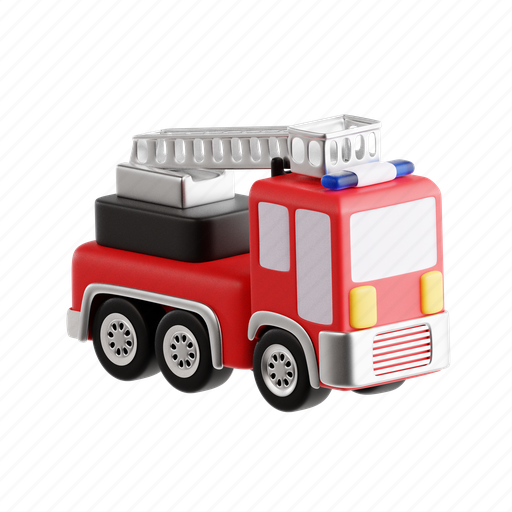 Fire truck, firefighter, transportation, automobile, vehicle 3D illustration - Download on Iconfinder