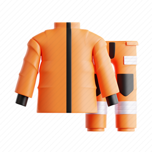 Uniform, firefighter, rescue, jacket, fashion 3D illustration - Download on Iconfinder